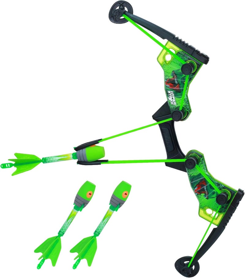 Zing HyperStrike Dominator Light Up Bow Archer Pack, Light Up Bow and Light Up Zonic Whistle Arrows, Shoots Arrows Over 200ft, Outdoor Play with Friends and Family, for Ages 14+ (Green) - Image 1
